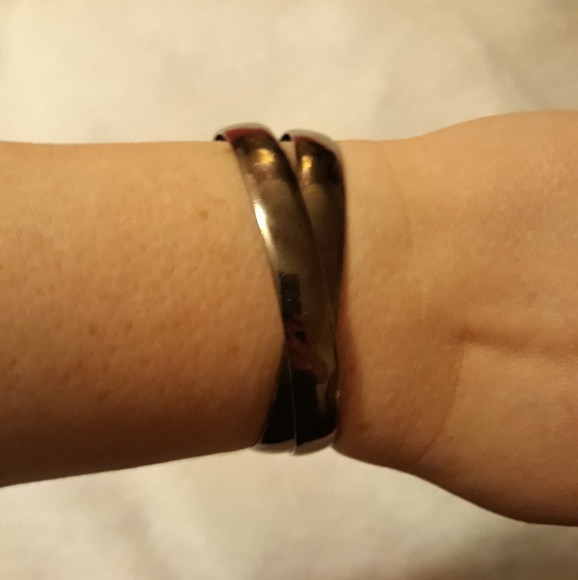 Chrome Double Bangle Bracelet - Picture 5 of 5